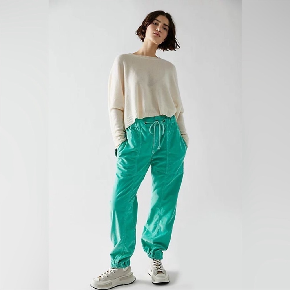 Free People Angelo Mid Rise Pull On Jogger mint